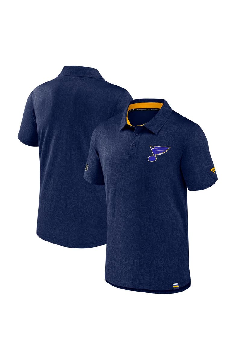 FANATICS Men's Fanatics  Navy St. Louis Blues Authentic Pro Jacquard Polo, Main, color, Navy