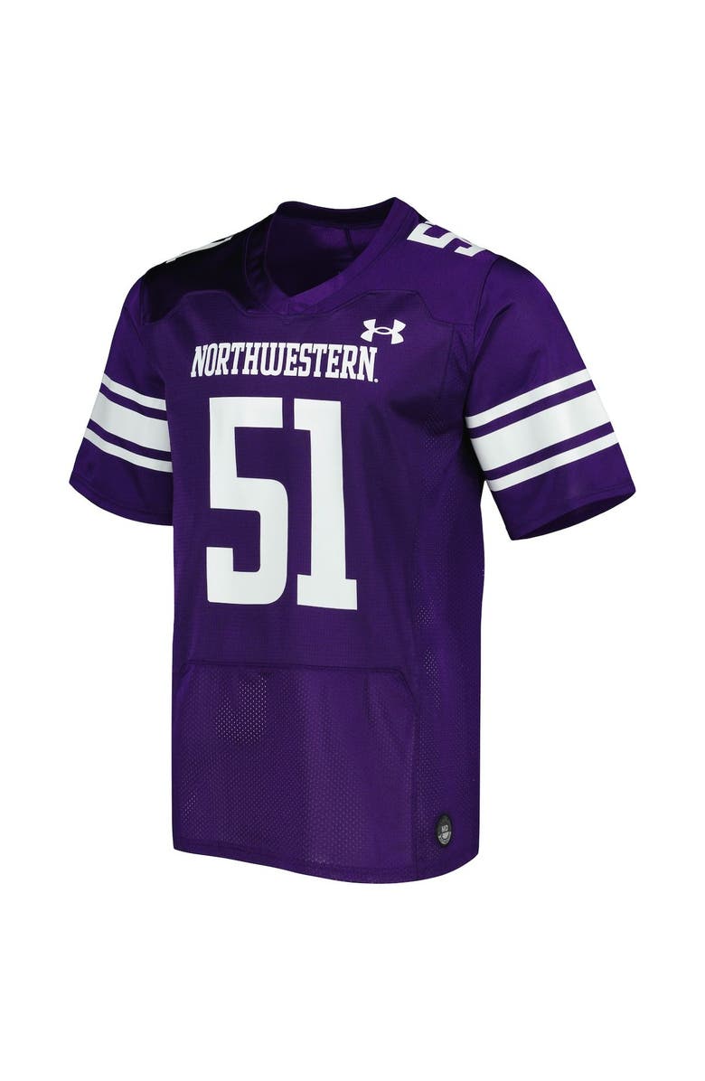 Under Armour Men's Under Armour #51 Purple Northwestern Wildcats Team Wordmark Replica Football Jersey, Alternate, color, 
