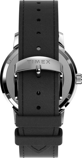 Timex® Marlin Automatic Leather Strap Watch, 40mm | Nordstrom