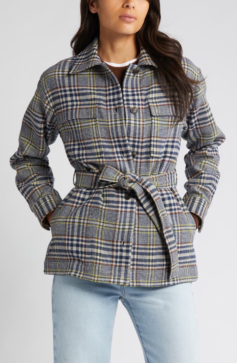 Pendleton West End Belted Virgin Wool Blend Shirt Jacket, Alternate, color,