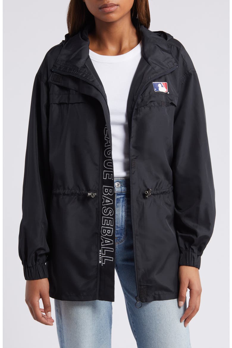 Women's WEAR by Erin Andrews Black MLB Merchandise Full-Zip Windbreaker Hoodie Jacket, Main, color, Black