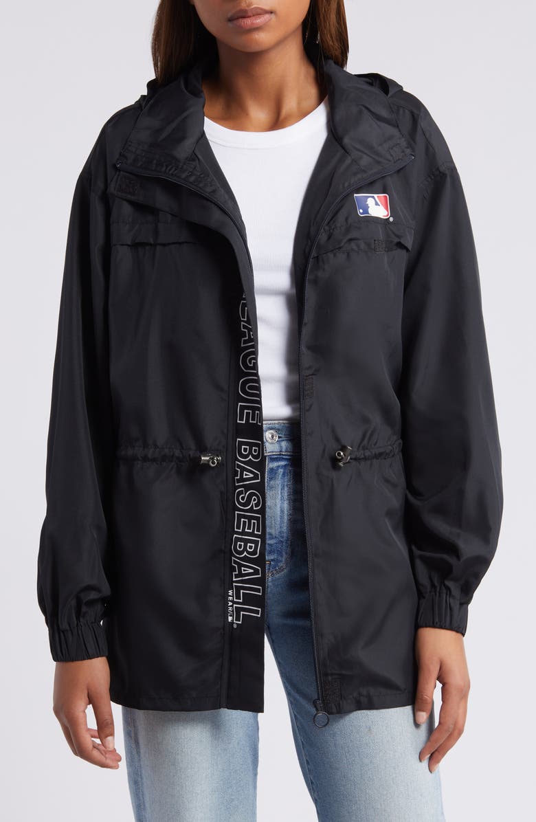 WEAR by Erin Andrews Women's WEAR by Erin Andrews Black MLB Merchandise Full-Zip Windbreaker Hoodie Jacket, Main, color, Black