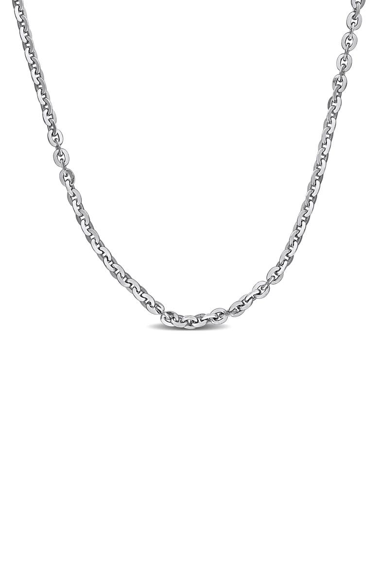 DELMAR Sterling Silver 1.2mm Oval Cable Chain Necklace, Main, color,