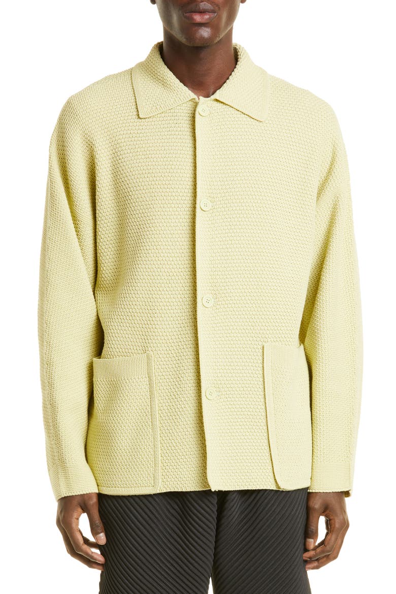 Men's Rustic Knit Cardigan, Main, color, YELLOW HUED