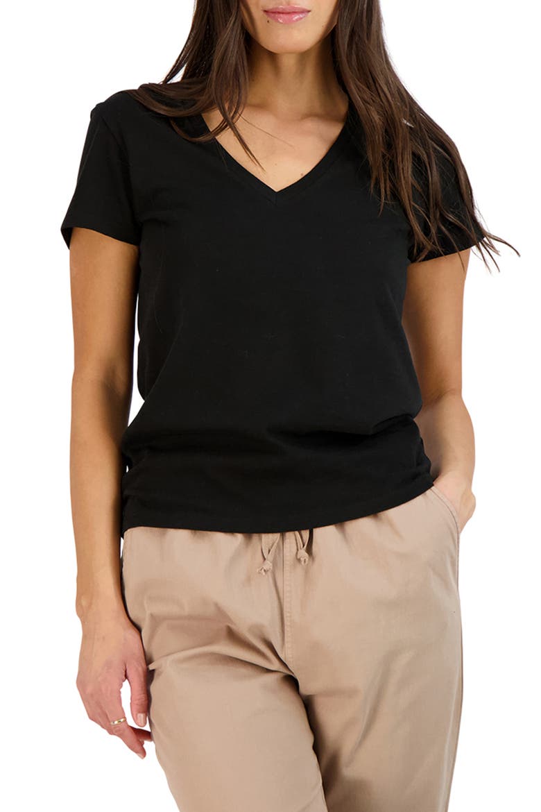 Everyday Classic V-Neck T-Shirt, Main, color, BLACK
