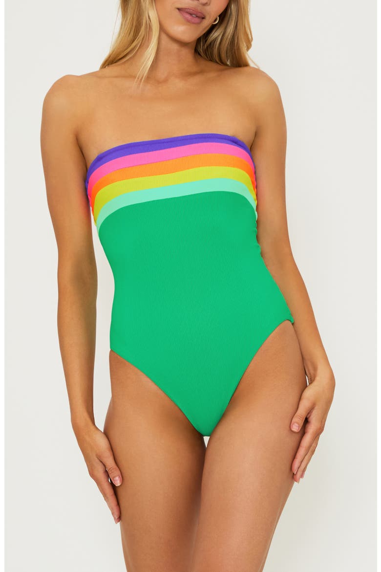 Jessa Stripe One-Piece Swimsuit, Main, color, TECHNICOLOR COLORBLOCK