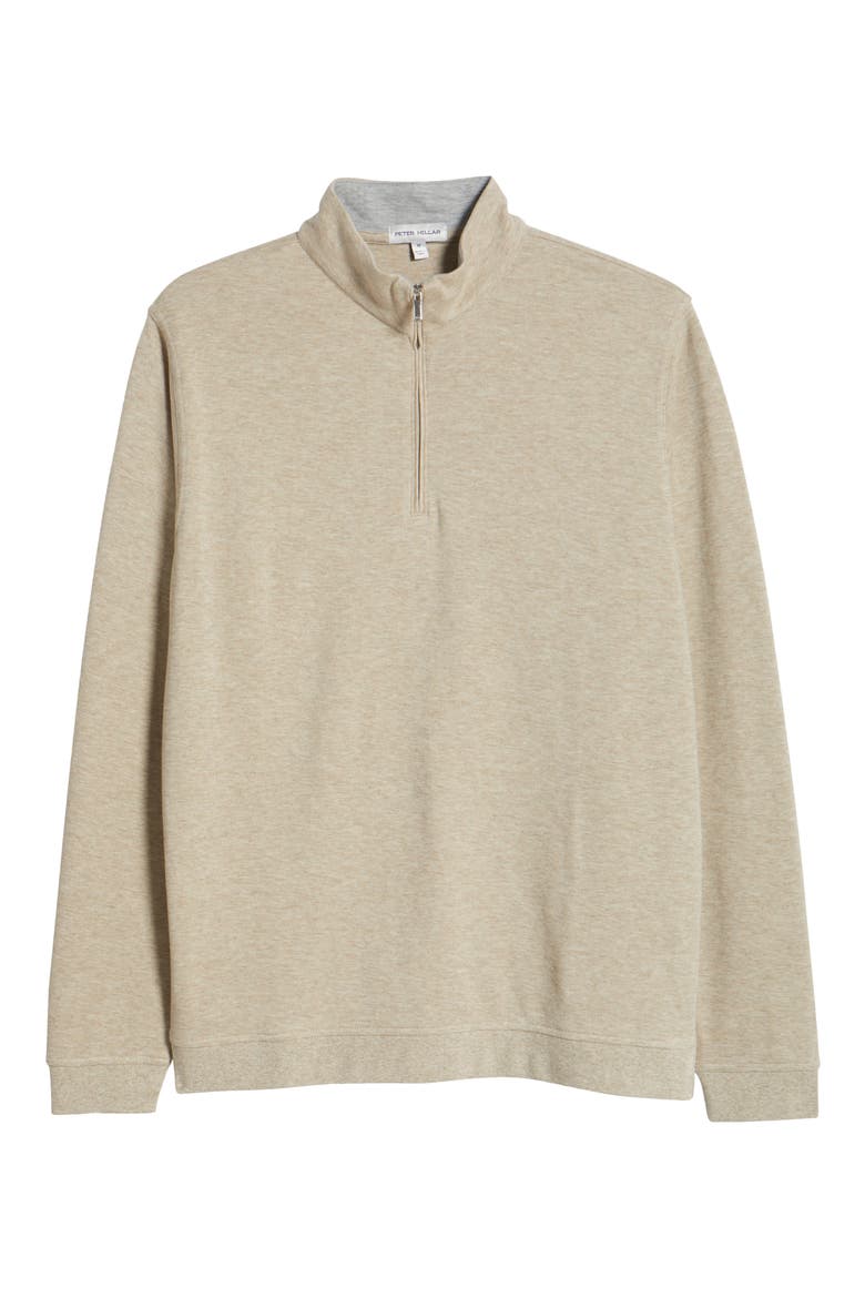 Crown Comfort Crewneck Piqué Quarter Zip, Alternate, color, STONE