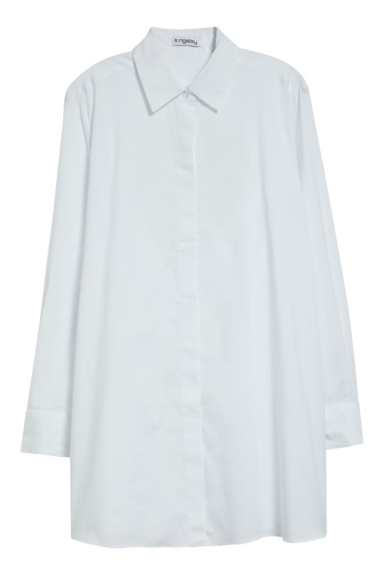 Gaia Button-Up Shirtdress, Alternate, color, WHITE