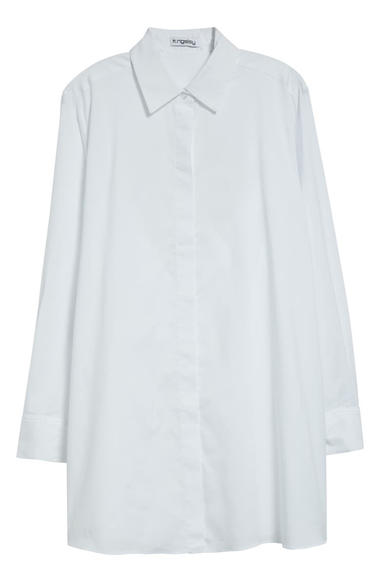 K.NGSLEY Gaia Button-Up Shirtdress, Alternate, color, White