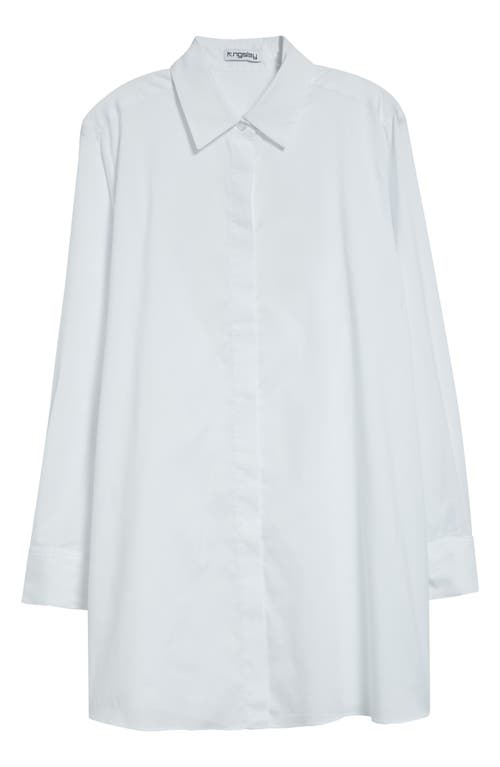 K.ngsley Gaia Button-up Shirtdress In White