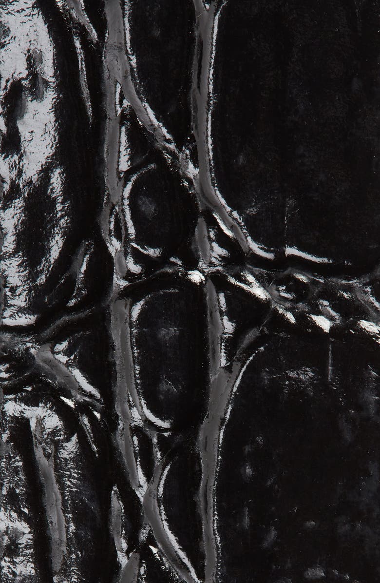 Saint Laurent Croc Embossed Leather Belt, Alternate, color, 