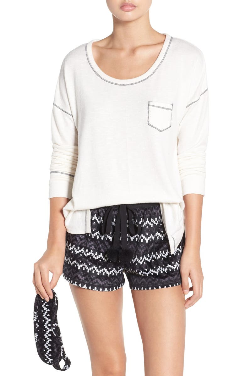 Kensie Short Pajamas & Eye Mask, Main, color, 