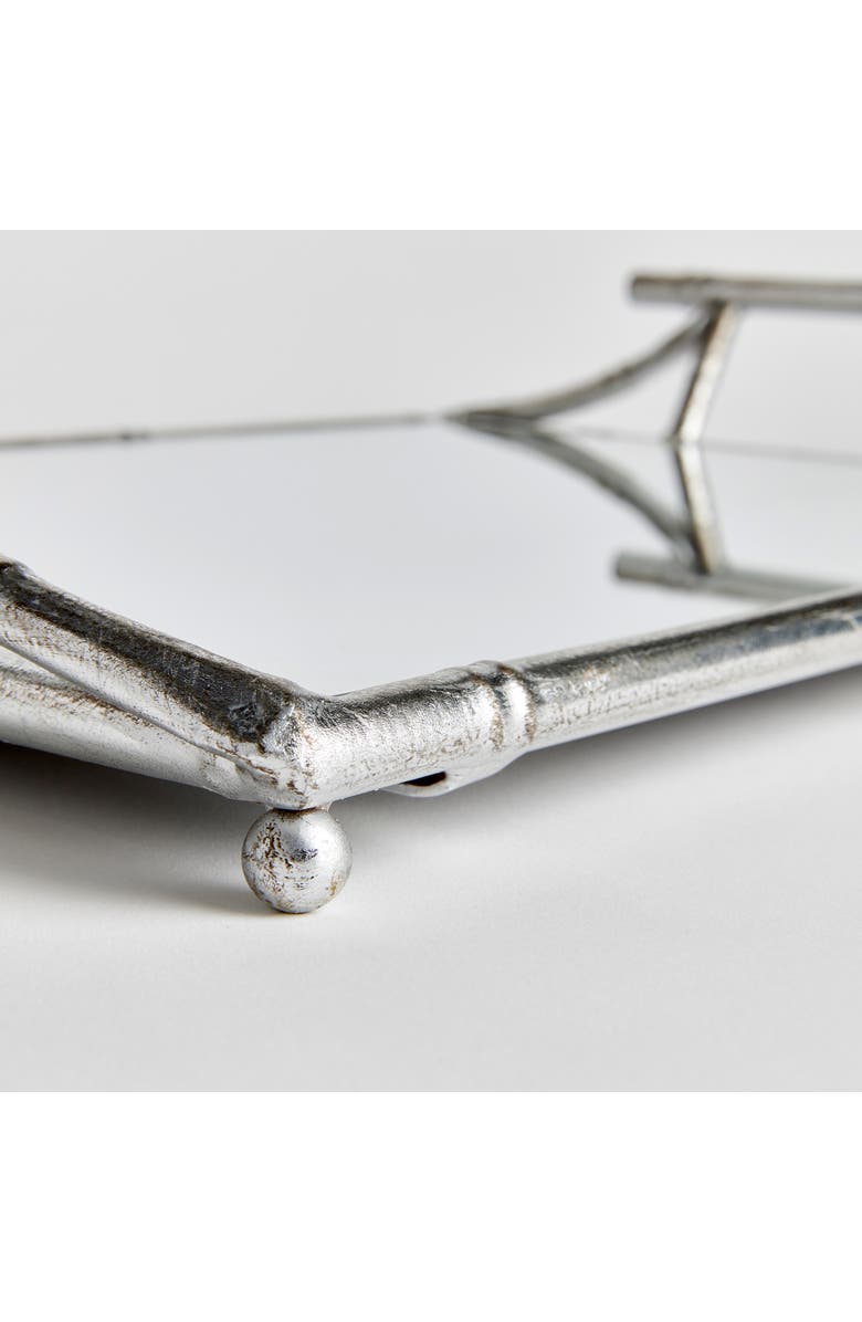 Napa Home & Garden Daphne Mirrored Premium Silver Decorative Table Tabletop Tray w/ Raised Handles, Alternate, color, Silver