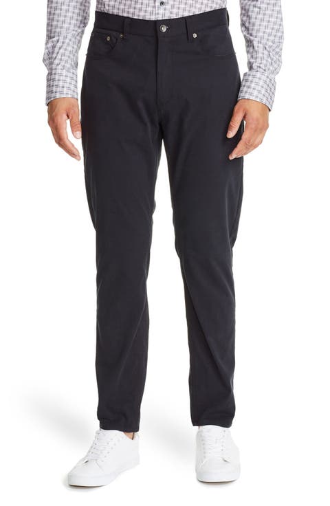 Leone Slim Straight Leg Twill Pants
