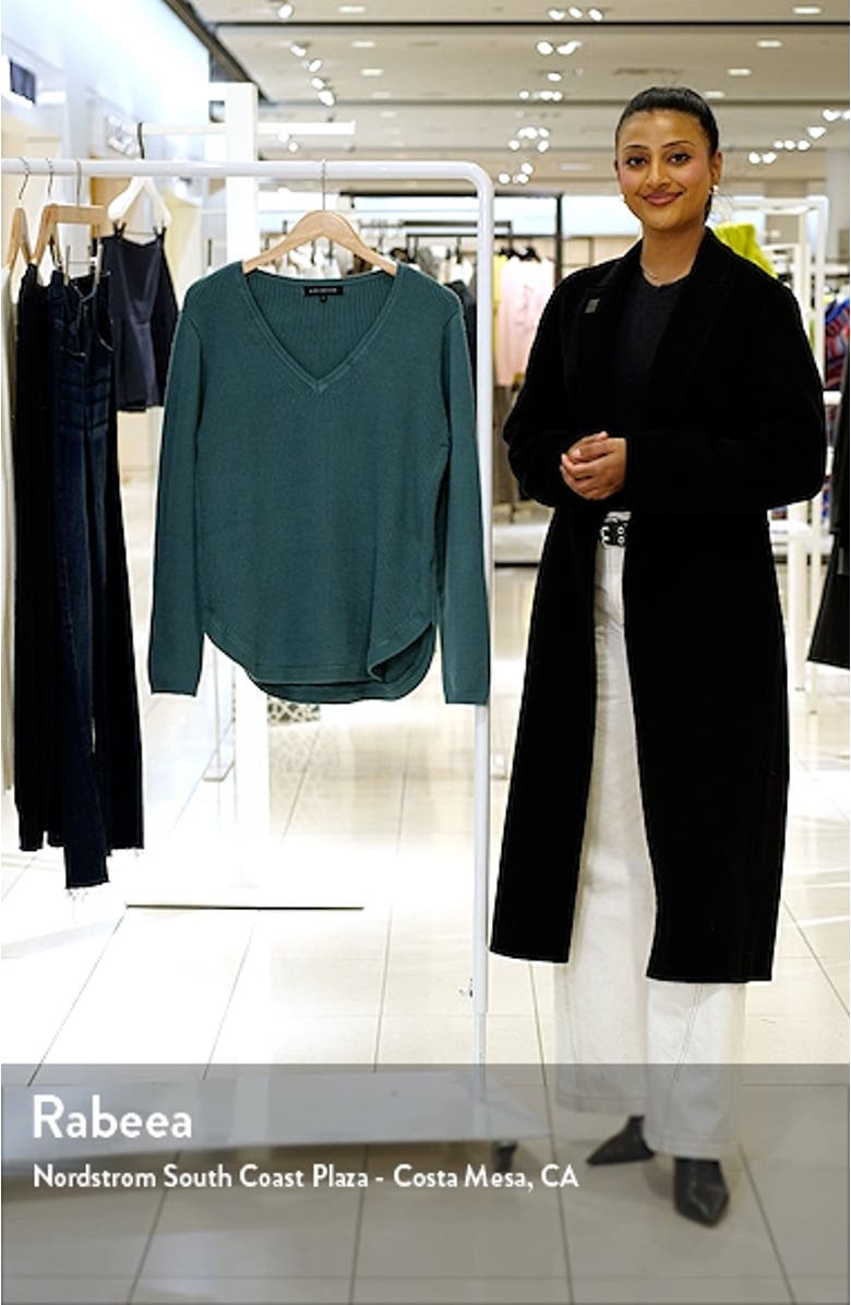 V-Neck Long Sleeve Rib Sweater, sales video thumbnail