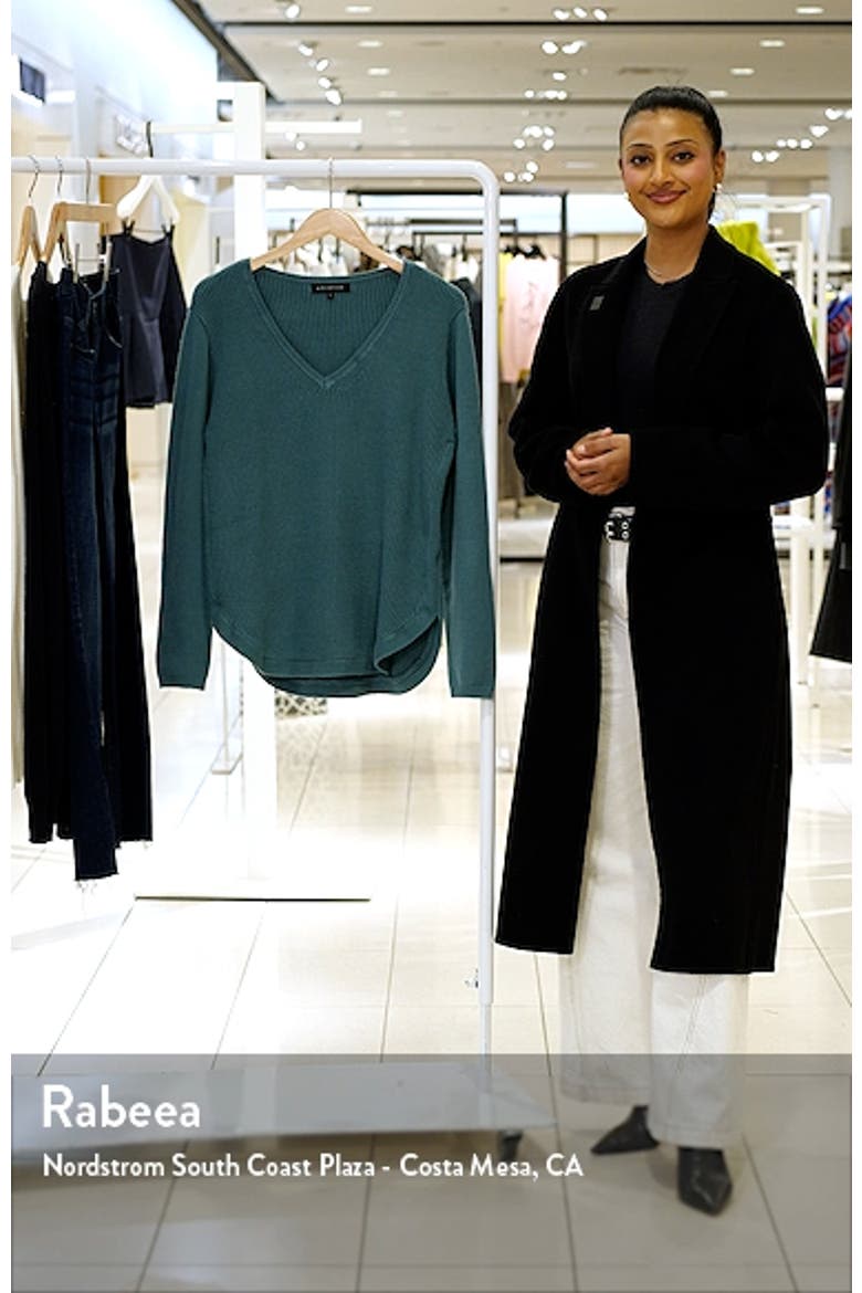 V-Neck Long Sleeve Rib Sweater video