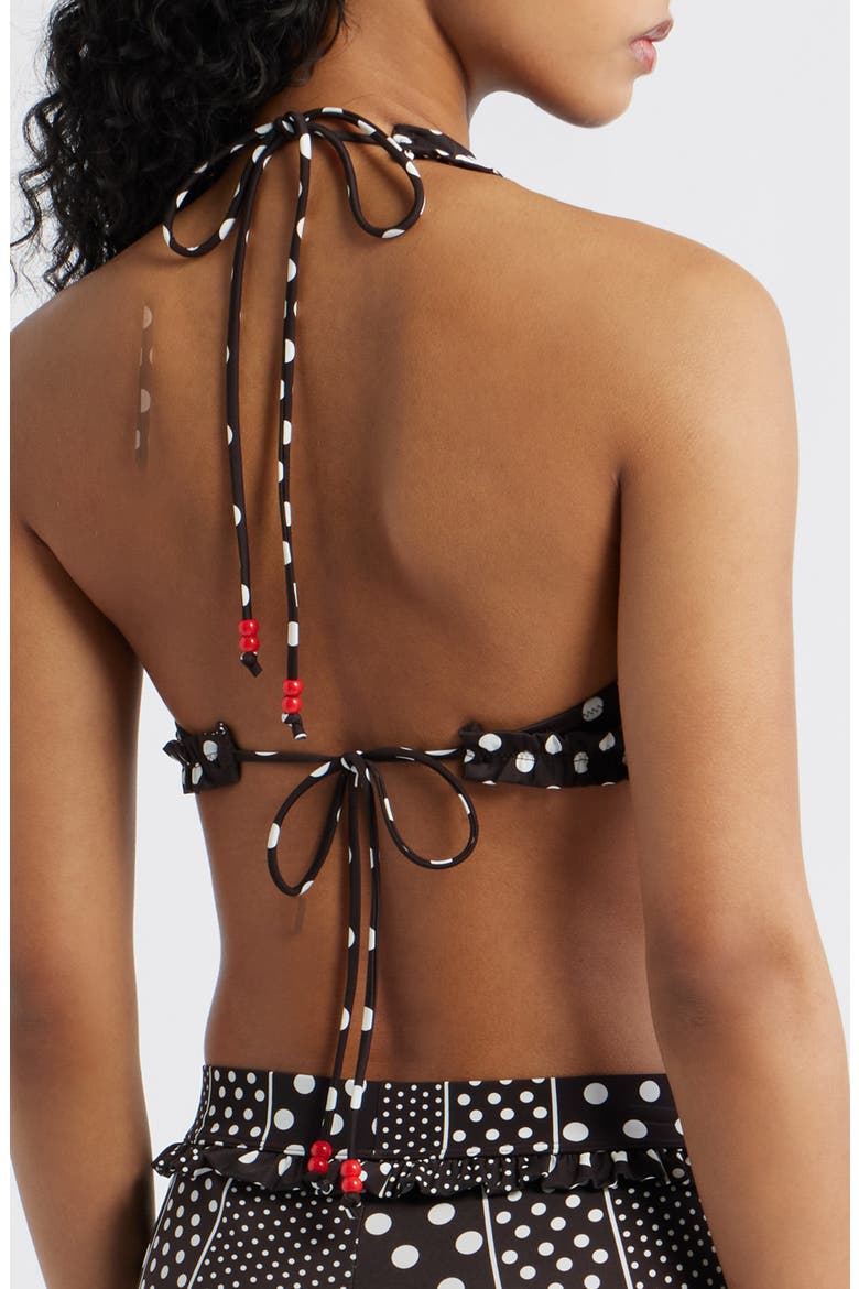 Cove Dot Ruffle Swim Top, Alternate, color, MULTI WHITE