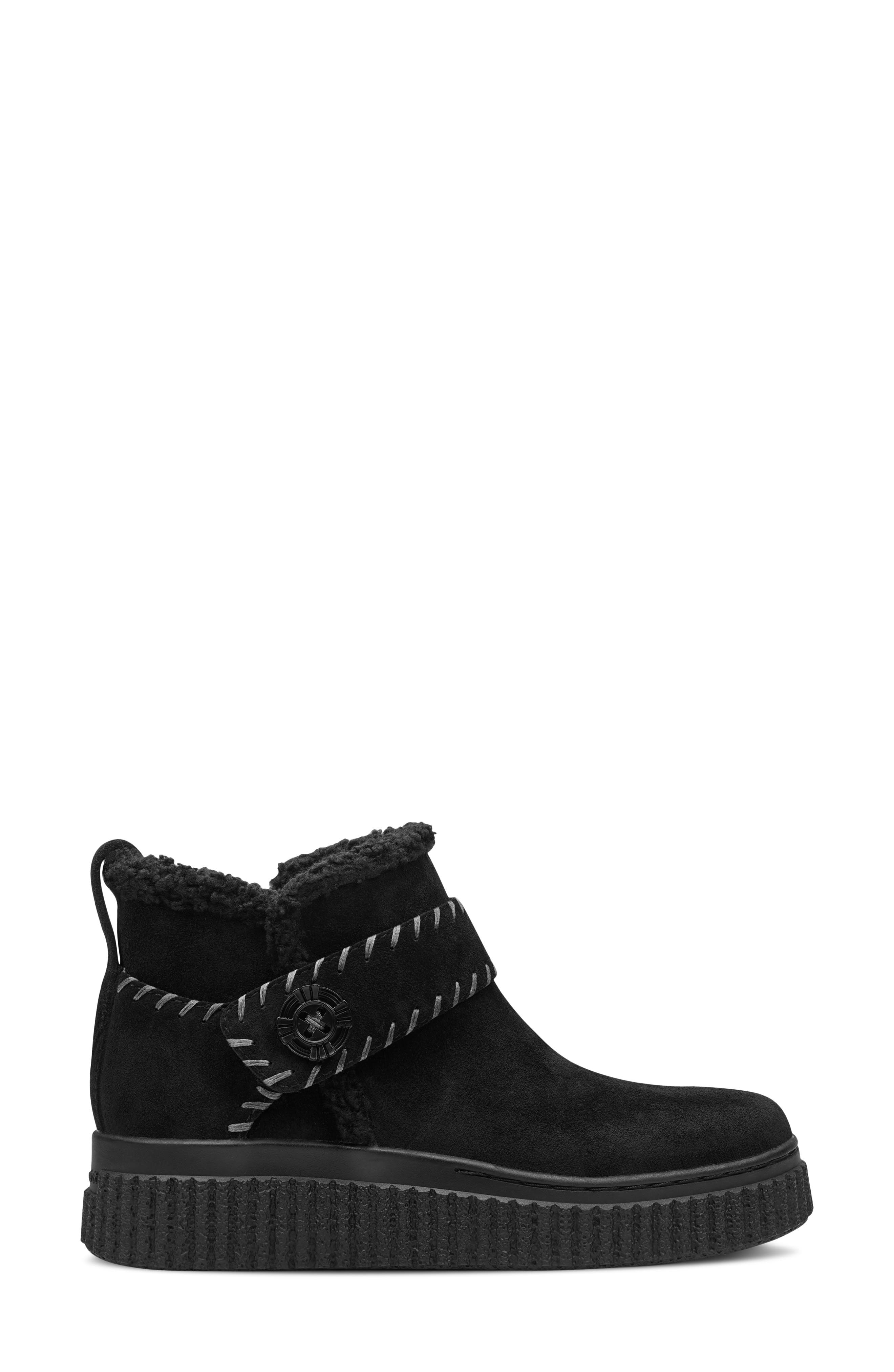 Easy Spirit Brendan Faux Fur Trim Bootie, Alternate, color, Black