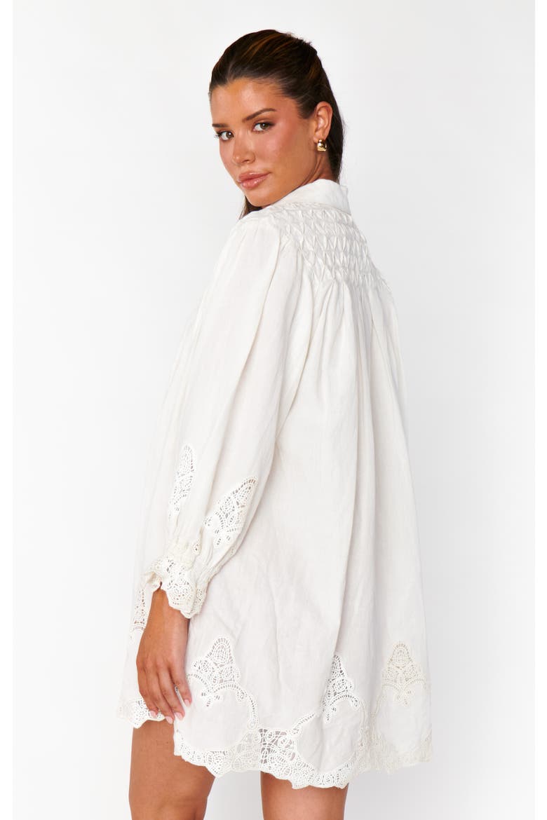 Leona Mini Dress, Alternate, color, White Lace Embroidery