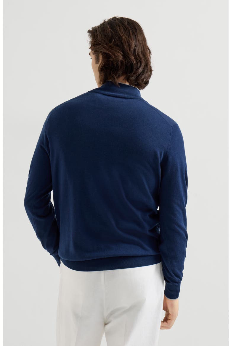 Cotton and cashmere lightweight sweater, Alternate, color, Avio Blue