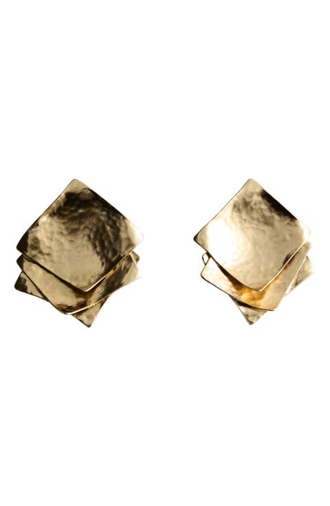 Textured Square Relief Earrings