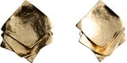 MANGO Textured Square Relief Earrings