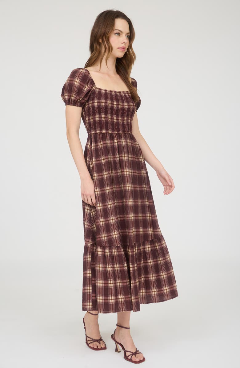 Plaid Tiered Midi Dress