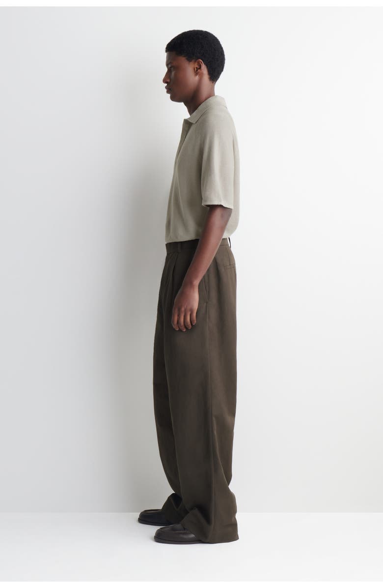 COS Knitted Linen-silk Polo Shirt, Alternate, color, Light Gray