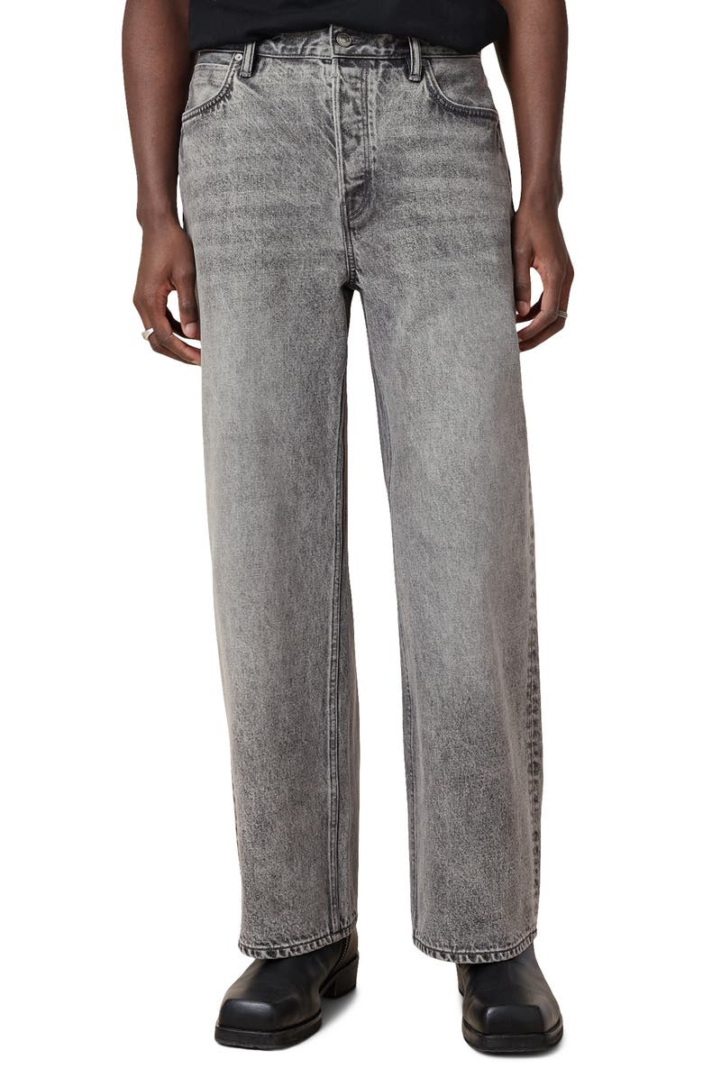 AllSaints Lenny Loose Fit Straight Leg Jeans, Main, color, Light Grey