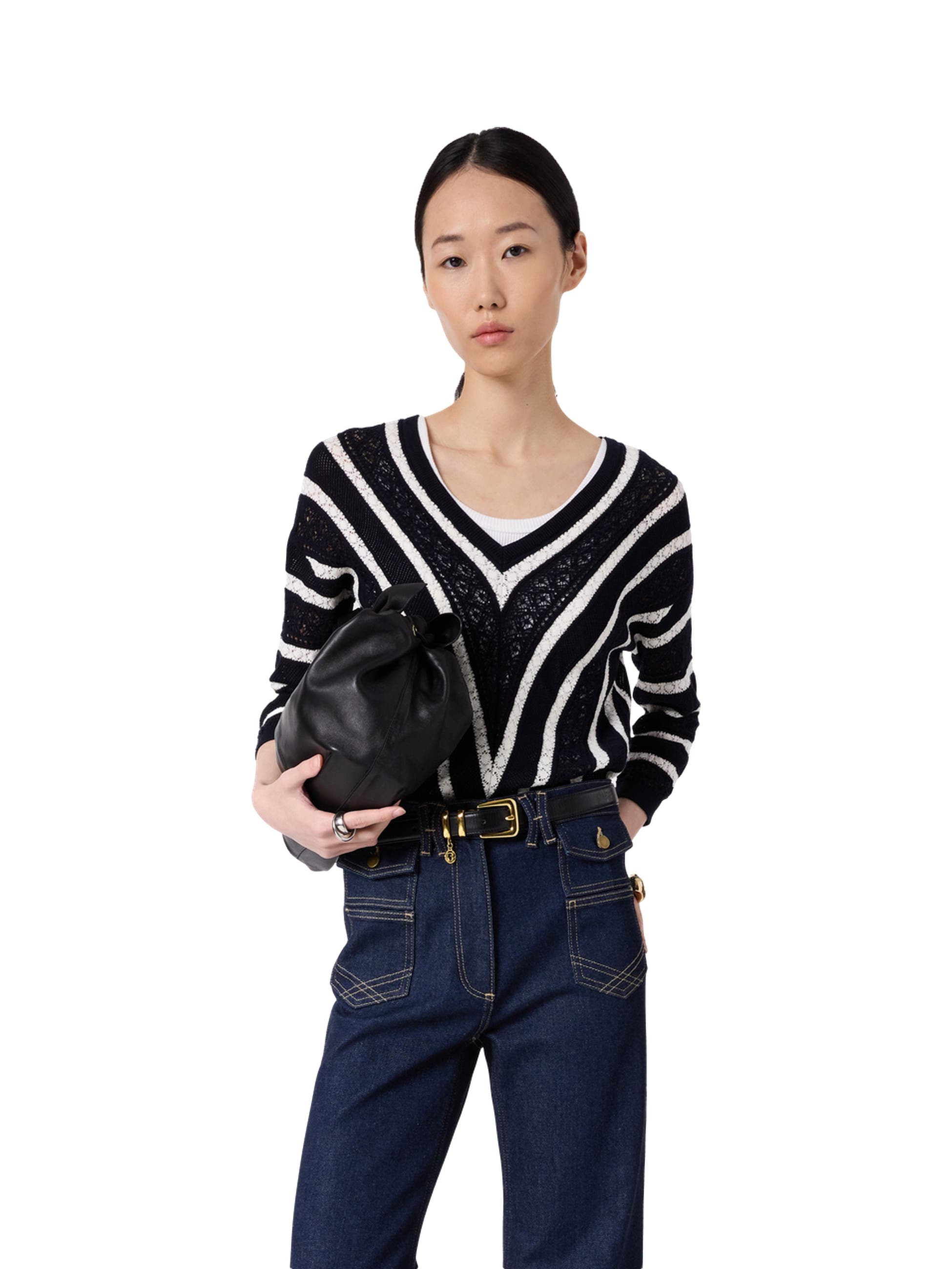 Loretta V-Neck Long Sleeve Knitted Top