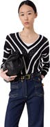 GERARD DAREL Loretta V-Neck Long Sleeve Knitted Top