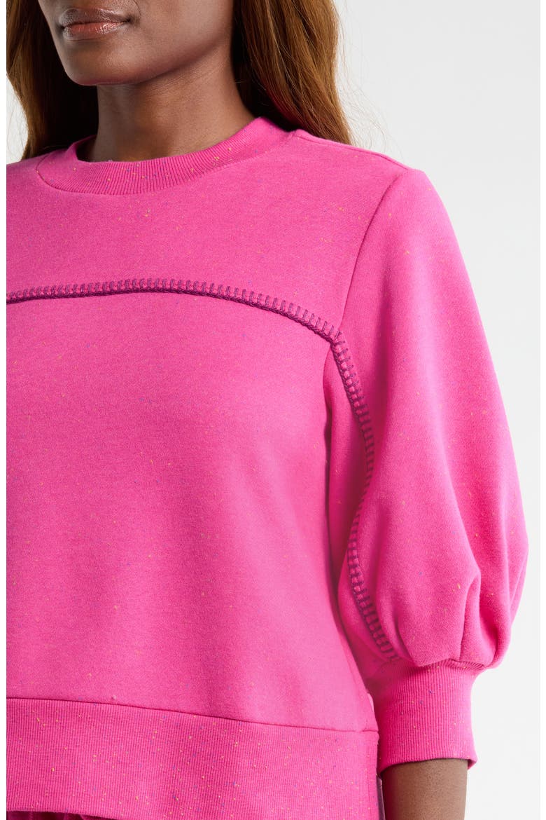Classic Puff Sleeve Top, Alternate, color, VAVOOM HEATHER