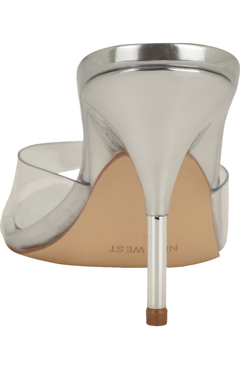 Nine West Vella Pointed Toe Slide Sandal, Alternate, color, Clear Silver
