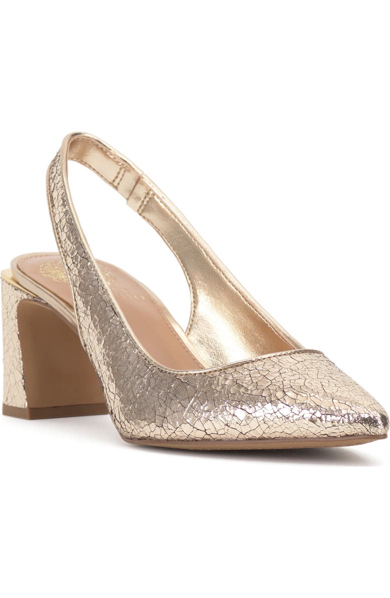 Vince Camuto Hamden Pointed Toe Slingback Pump, Main, color, Gold
