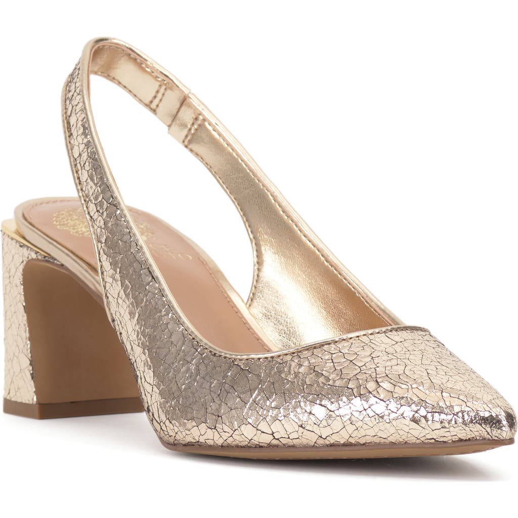 Vince Camuto Hamden Pointed Toe Slingback Pump In Gold