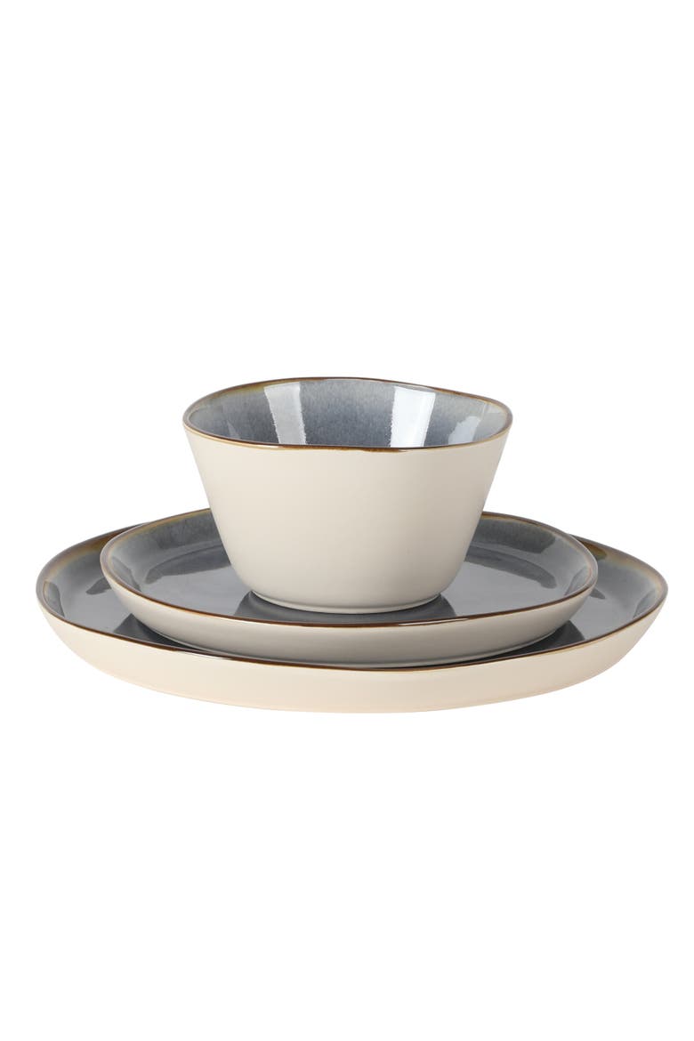 Algeria River 12-Piece Stoneware Plates and Bowls Dinnerware Sets, Alternate, color, Blue/White