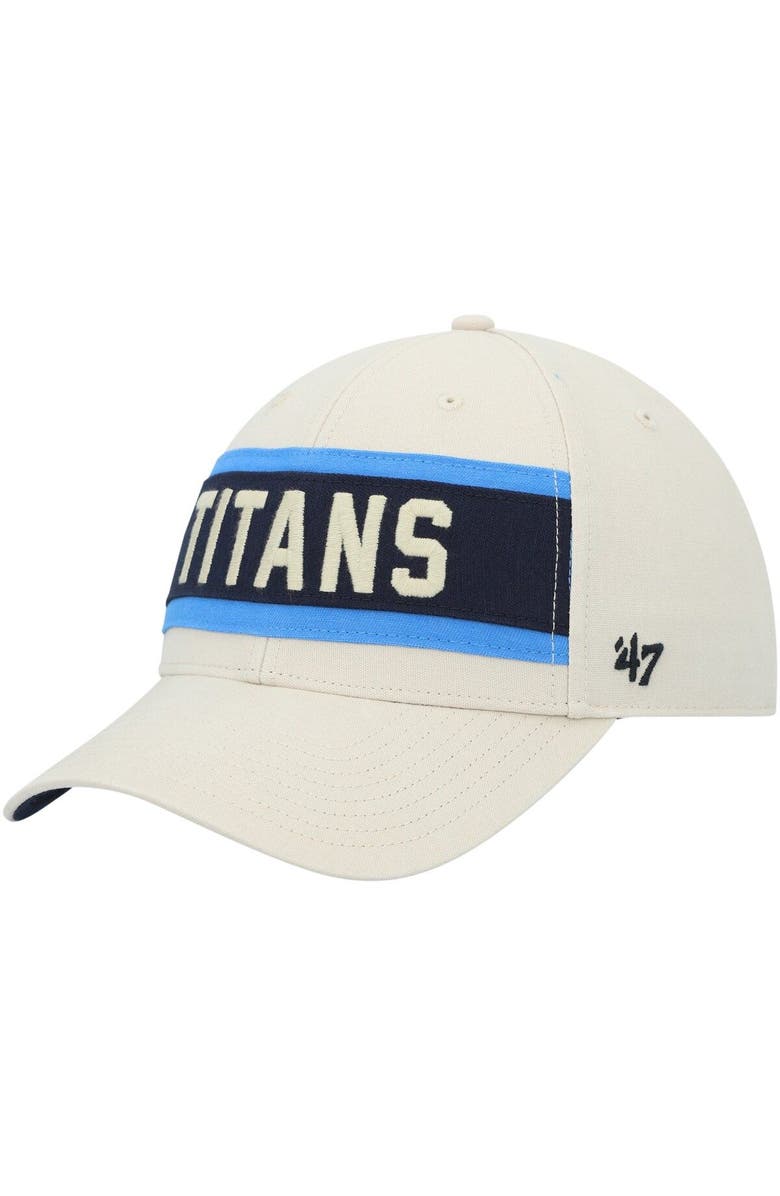 '47 Men's '47 Cream Tennessee Titans Crossroad MVP Adjustable Hat, Alternate, color, 