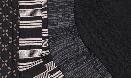 Nordstrom Rack 5-pack Stripe Diamond Dress Socks In Black -grey Multi