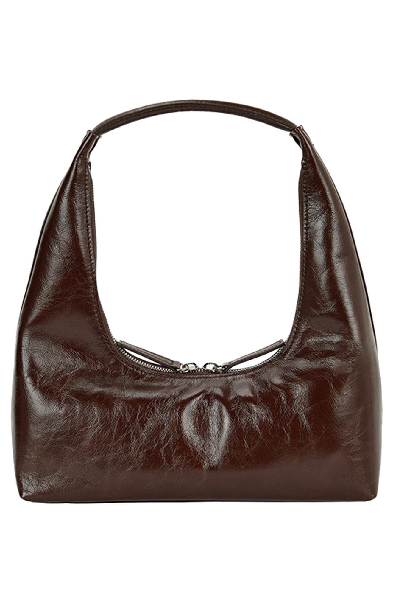 MARGESHERWOOD Leather Hobo Bag, Alternate, color, Mocha Crinkle