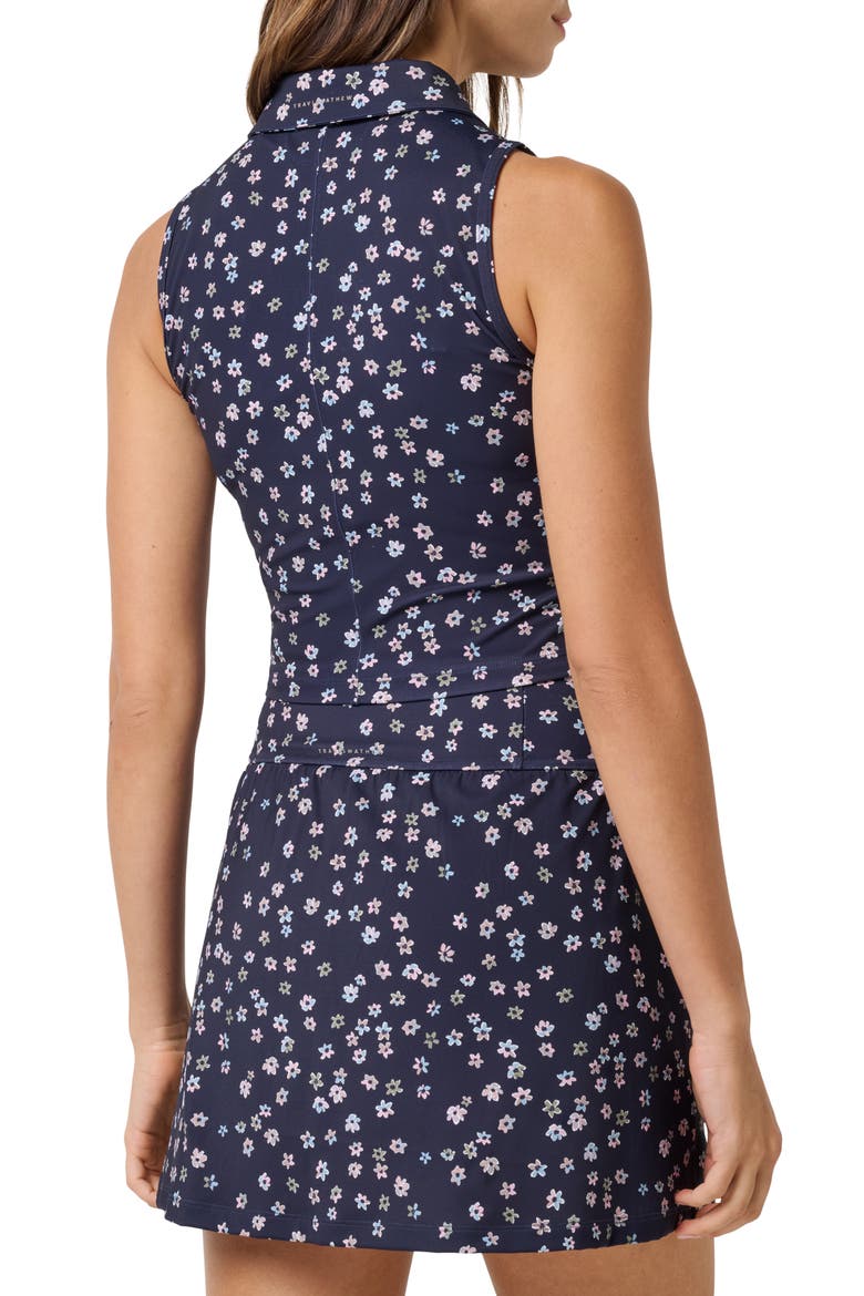 Moveknit Zip Crop Top, Alternate, color, NAVY BLAZER MULTI