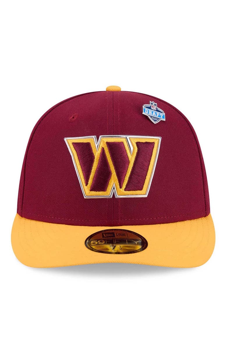 Men's New Era  Burgundy/Gold Washington Commanders 2026 NFL Draft Pre-Curved 59FIFTY Fitted Hat, Alternate, color, Burgundy