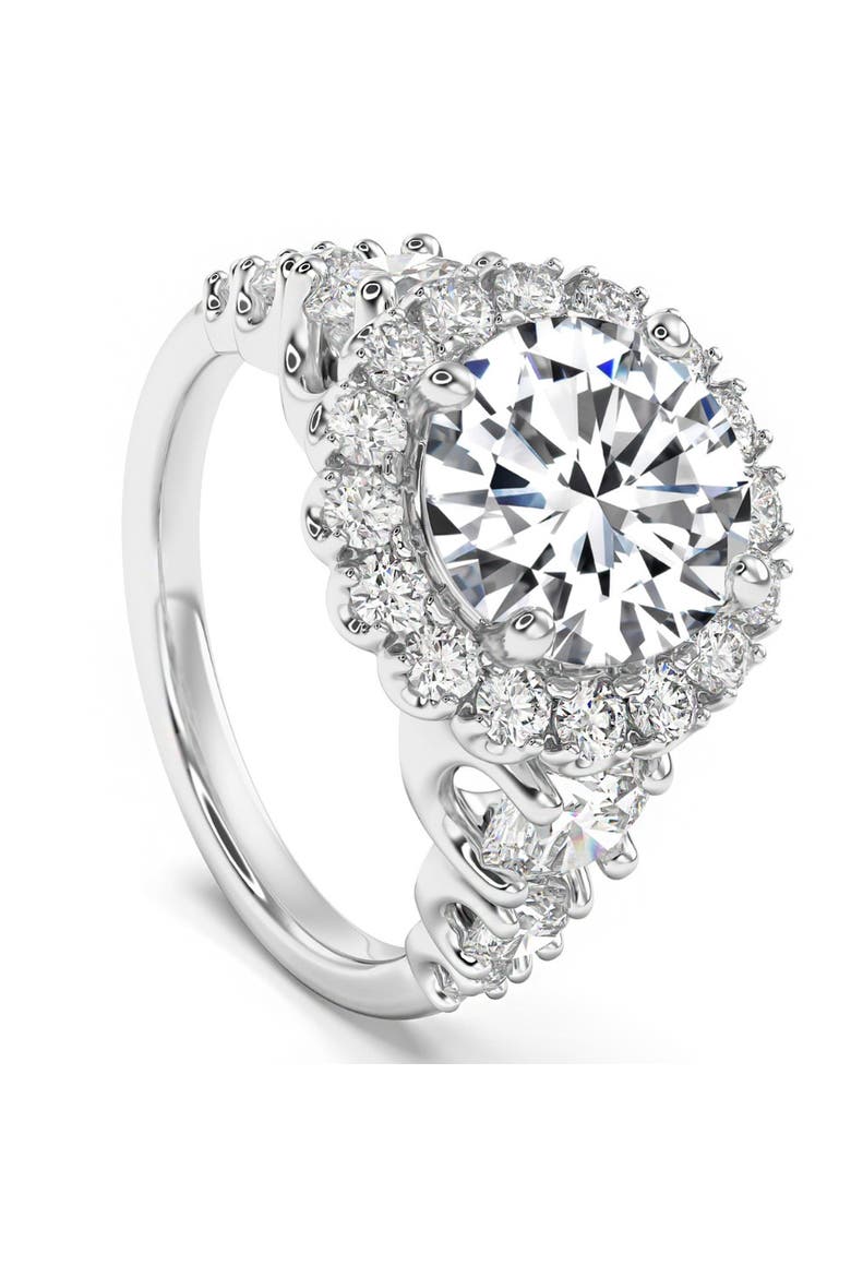5Ct Halo Round Brilliant Cut Diamond Engagement Ring Lab Grown in 14k Gold, Alternate, color, 14k White Gold