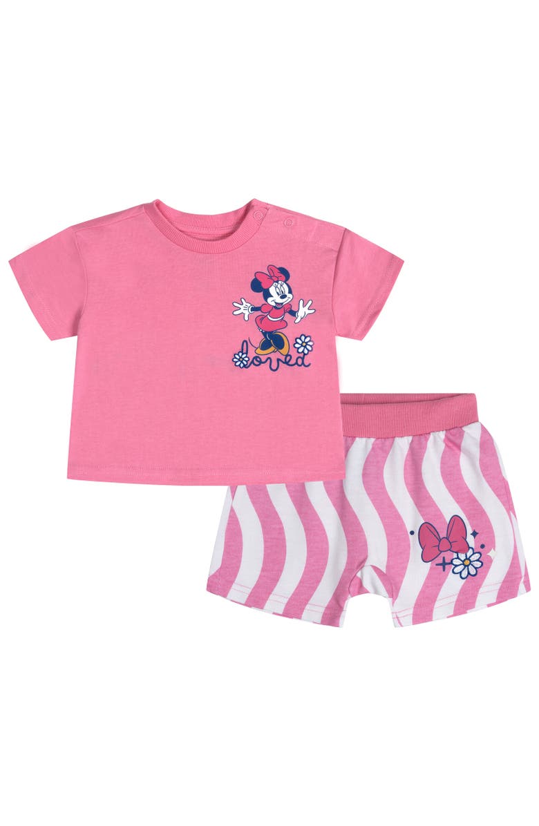 Disney Minnie Mouse Baby Girls' 2-Piece T-Shirt and Shorts Set, Main, color, Minnie Mouse Pink