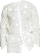Junya Watanabe Polka Dot Jacquard Sheer Cardigan