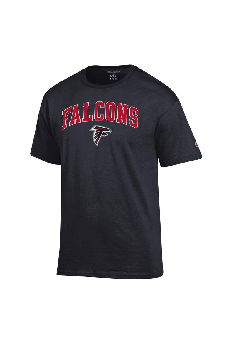 Men's Champion Black Atlanta Falcons Arch Over Logo T-Shirt, Alternate, color, Black