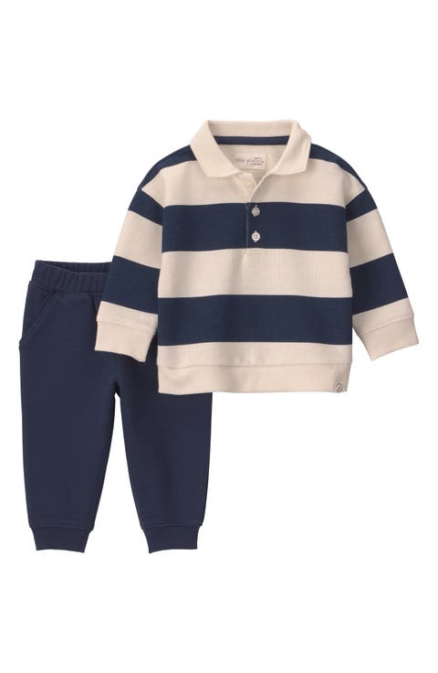 Kids' Organic Cotton Polo Shirt & Pants Set