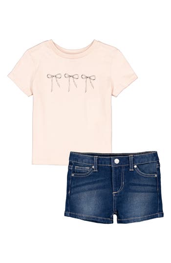 JOE'S JEANS JOE'S JEANS KIDS' GRAPHIC T-SHIRT & DENIM SHORTS SET 