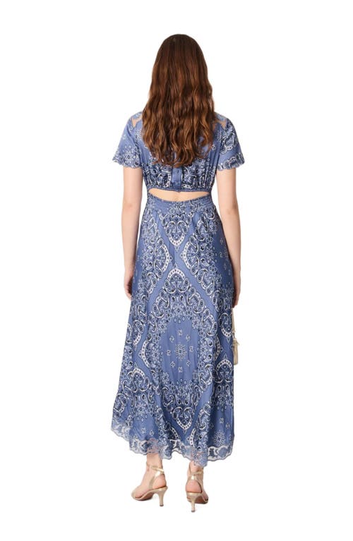 Maje Ribleuta Bandana-print Midi Dress In Blue Bandana Print