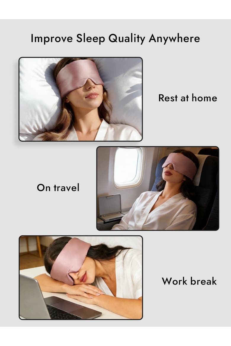 Elegant One Piece Silk Sleep Eye Mask, Alternate, color, PaleMauve