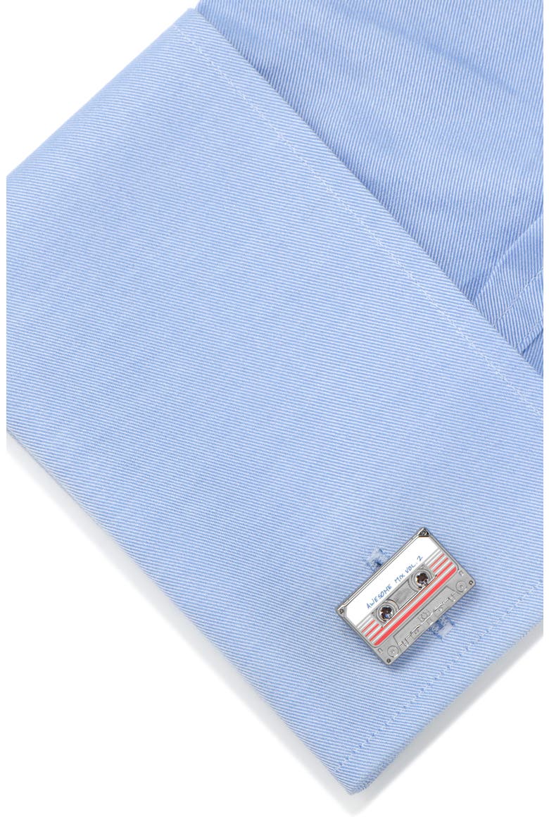 Marvel Mix Tape Cuff Links, Alternate, color, GRAY